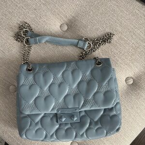 Betsey Johnson Pastel Blue Bag With Silver Chain Straps